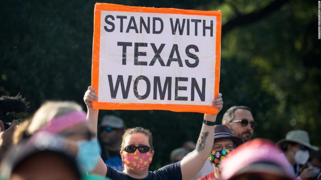 AUSTIN, TX - OCTOBER 02: Demonstrators rally against anti-abortion and voter suppression laws at the Texas State Capitol on October 2, 2021 in Austin, Texas. The Women's March and other groups organized marches across the country to protest the new abortion law in Texas. (Photo by Montinique Monroe/Getty Images)